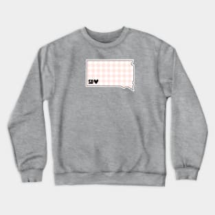 USA States: South Dakota (pink plaid) Crewneck Sweatshirt